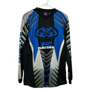 NWT Men’s XL/18 MTX Blue & Black Motocross V-Neck Long Sleeve Shirt